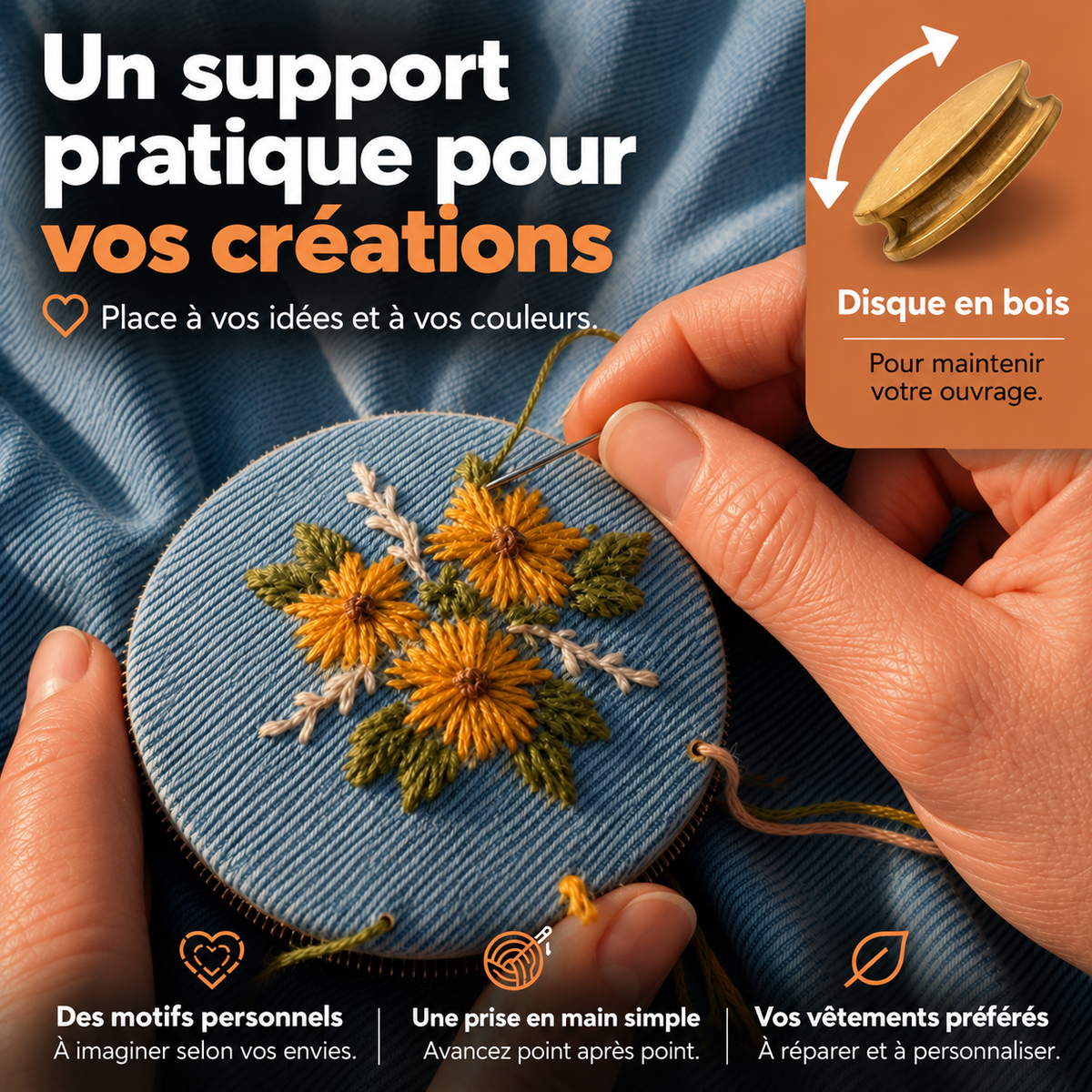 Support Cavelyo pour réparer et personnaliser vos textiles